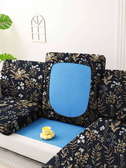 1 chiếc vỏ gối sofa co giãn bằng lụa sữa in họa tiết hiện đại tối giản, phù hợp cho mọi mùa.