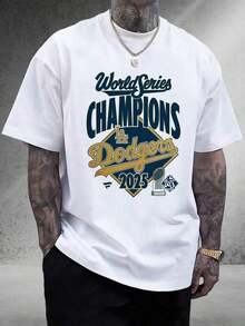 World Series Champions La Dodgers | Men's T Shirts |   Graphic T Shirts |   100 Cotton Shirts |   Super Soft | Mens Gifts |   Christmas Outfit Men | Summer Clothes | - 黑色 - 查看 4