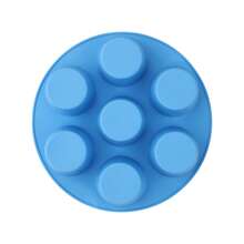 7-Cup Muffin Baking Pan For Air Fryer, Non-Stick Cupcake Mold, Round Pudding Baking Tray, Baking Tools - Multicolor - View 7
