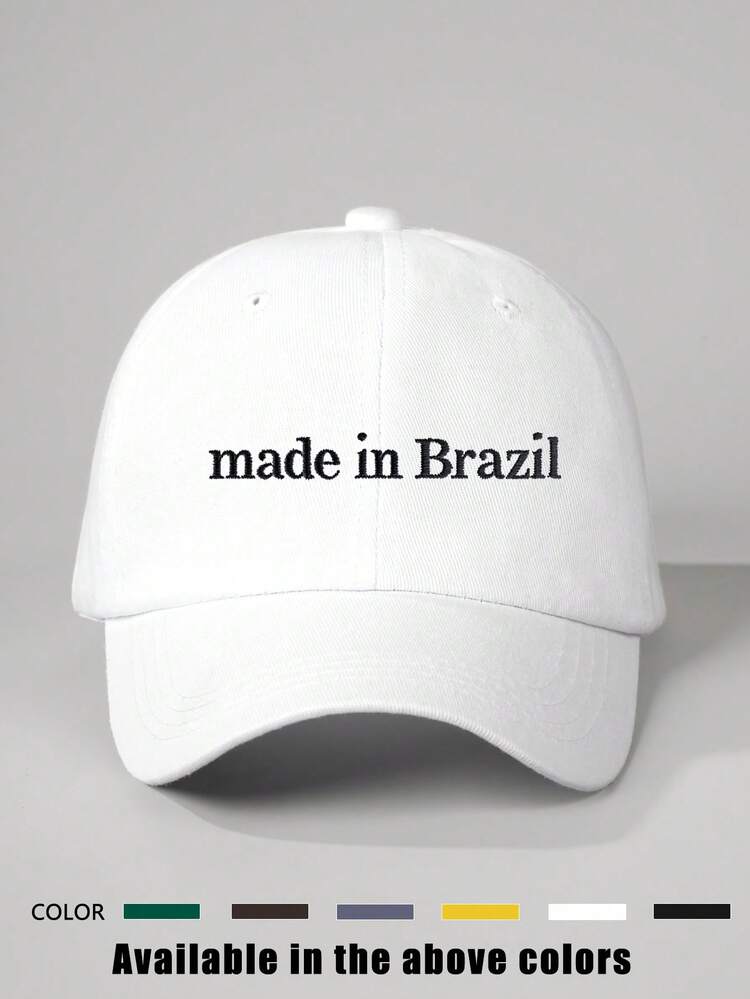 1pc Embroidered "Made In Brazil" Adjustable Baseball Cap, Outdoor Sun Protection Casual Hat Suitable For Spring/Autumn Travel, Beach, Unisex Y2K Style Cap - Baseball Cap - View 14