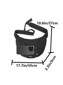 男士尼龙单肩包，大容量，时尚纯色，旅行/假日礼物，户外/骑行/露营适用，斜挎包，学生背包，返校用品，高中运动单肩包 - 黑色 - 查看 6