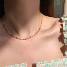 "Summer Vibes" Colorful Rhinestone Choker - Popular Among Influencers, A Hot Item For Party And Evening Events For Sweet Girls. - NJ-887 - 查看 1