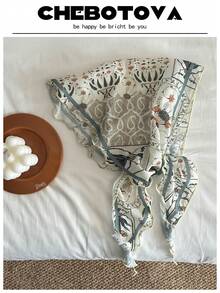 1条可爱动物卡通印花涤纶三角围巾/领巾，适合春、夏、秋季佩戴。 - 彩色 - 查看 5