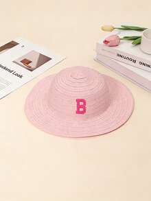 1顶26字母定制儿童草帽，适合作为礼物、日常出行、野餐、日光浴、海滩度假等场合。 - 彩色 - 查看 6