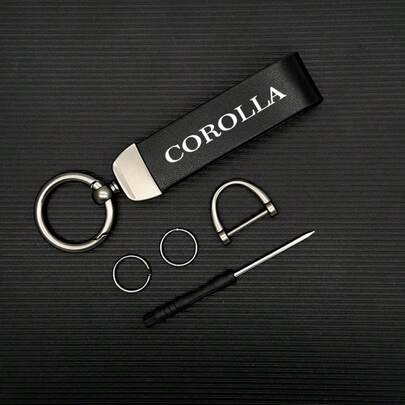 Llavero de coche de piel de PU para COROLLA con anilla giratoria de 360 grados de aleación de zinc, accesorio premium, diseño unisex elegante y duradero, regalo para portallaves de coche