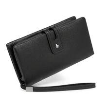 Men's Retro Long Wallet Clutch - Black PU Leather, Magnetic Snap & Zipper Design, Detachable Wrist Strap, Fits Phone, Multi-Compartment, Suitable For Daily Use - Black - View 7