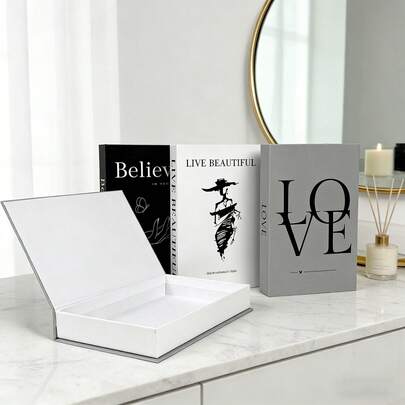 1pc Paper Storage Box, Home Decor Book, Flip-Top Storage Box Suitable For Coffee Table, Bookshelf And Fireplace Mantel Decor, For Remote Control, Photos And Small Items Storage