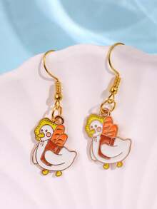 1 Đôi bông tai nữ hình con ngỗng to ngộ nghĩnh, độc đáo, thiết kế cá tính, phù hợp để đeo hàng ngày, dự lễ hội và tiệc tùng. - Nhiều màu - Xem 7