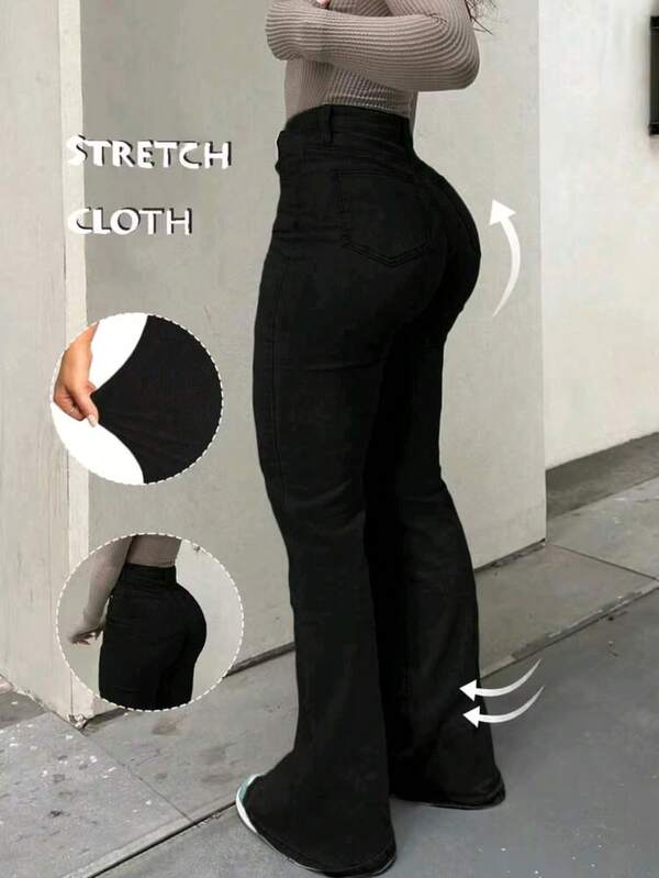 Jeans levantadores de glúteos para mujer, pantalones pitillo con control de abdomen y gran elasticidad, pantalones elegantes y casuales adecuados para citas, ir al trabajo, compras, color negro primaveral
