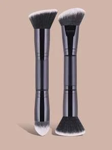 Bộ cọ trang điểm hai đầu 7 món, bao gồm cọ phấn phủ, cọ má hồng, cọ highlight, cọ phấn mắt, cọ chuốt mi, cọ kẻ mắt, được thiết kế dành cho phụ nữ sành điệu, tiện dụng và chu đáo, đáp ứng đầy đủ nhu cầu trang điểm hàng ngày. - màu đen - Xem 16