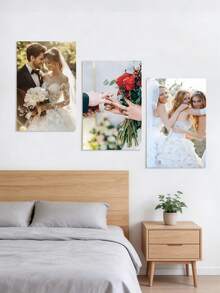 3pcs Personalized Custom Poster Set, Can Add Your Own Photos, Perfect For Home Decor, Adds A Charming Nostalgic Feel, Ideal For Hanging In Bedroom, Living Room Or Study, Perfect For Valentine's Day, Mother's Day, Wedding And Special Moment Commemoration - Multicolor 7 - View 4