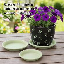 5pcs Round Plastic Flower Pots With Saucers, Leak-Proof Trays For Indoor/Outdoor Gardening, 5/6/7/8/9/11/12 Inch Sizes Available, Durable Anti-Scratch, Easy To Clean, Space-Saving, Can Also Be Used As Bird Bath Or Drip Tray, Suitable For Flower, Grass And Plant Care Enthusiasts - A - View 6