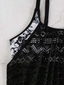 Swim Lushoire 2-Piece Floral Print Random Tankini Top With Mesh Tummy Control And Shorts Swimwear Set For Women - 多色 2 - 查看 7