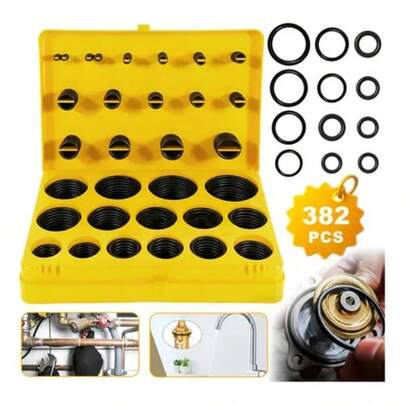Kit Orings Silicone Vedação Milimétrica 382 Peças Estojo