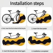 Bicycle Dust Cover Protective Cover Road Bike Wheel Cover Bicycle Sun Protection Cover Mountain Bike Protective Cover Outdoor - Half-coverage Style, Wavy Yellow - View 2