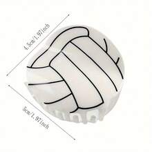 高端亚克力篮球/足球造型发夹，可爱优雅复古波西米亚风亚克力发夹，适合春、夏、秋、冬四季佩戴。 - 彩色 - 查看 5