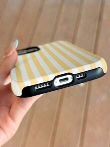 1pc Minimalist Artistic Colorful Striped Pattern Glossy 2-In-1 Phiên Film Hard Phone Compatible With/ 11/12/13/14/15/16/17 Pro - 多色 2 - 查看 10