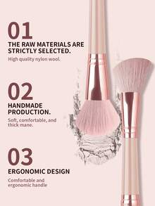 双头化妆刷，柔软刷毛，斜角轮廓刷+散粉刷，化妆工具 - 彩色 - 查看 6