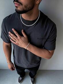 1pc 4mm Tennis Chain, Zinc Alloy Multi-Layer Chain Necklace For Men, Rock Hip Hop Rap Style, Classic Design Ensures Versatility And Practicality, Presents Unparalleled Brilliant Luster, Suitable As Friend Gathering, Birthday, Party Gift - Fashion Tennis Chain - View 2