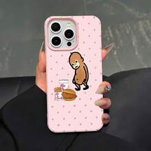 Cute Monkey With Fast Food Pattern Phone Case-Compatible With Samsung,  12, 13, 14, 15 Pro,  14 Plus,  15, 16 Pro Max,  17,  17 Pro,  17 Pro Max,  17 Air, And  17e. Made Of TPU Material With Anti-Slip And Drop-Protection Features; A Stylish And Adorable Phone Case Design. A Perfect Gift For Yourself, Family, Friends, Or A Partner. - Hồng - Xem 2