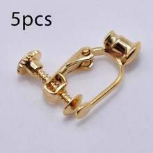 5 chiếc kẹp chuyển đổi khuyên tai, kẹp chuyển đổi khuyên tai dạng vít, kẹp khuyên tai không gây đau, không cần xỏ lỗ, phụ kiện làm trang sức - Nhiều màu - Xem 11
