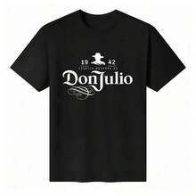 100% Algodón Unisex Cuello Redondo Manga Corta Marca "Don Julio Tequila" - Camiseta Inspirada - Camisetas Básicas Para Verano Tops de Hombre - Negro - Ver 6