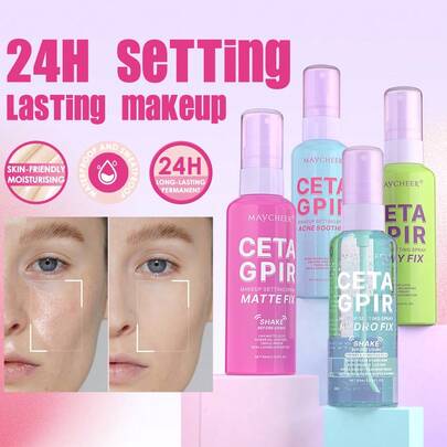 60ml Spray fijador de maquillaje resistente al agua y de larga duración | Efecto doble mate/hidratante | Fórmula controladora de aceite y resistente al sudor | Sin desprendimiento ni tirantez del maquillaje, apto para todo tipo de pieles