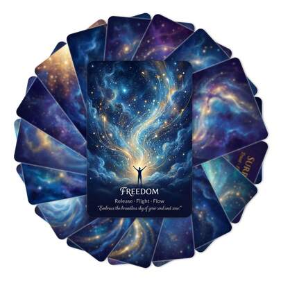 18pcs/Pack New Mysterious Starry Sky Positive Energy Affirmation & Blessing Postcards, Decorative Cards, Wall Sticker Card Set