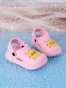 1 Pair Girls' Spring/Summer Casual Cute Matchstick Bear Indoor/Outdoor Versatile Clogs - Pink - View 3