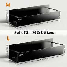 2 Pack Magnetic Spice Rack Organiser, Heavy Duty Magnetic Shelf For Fridge Side, Kitchen Storage Rack For Small Spaces, No Drill Magnetic Storage - View 5