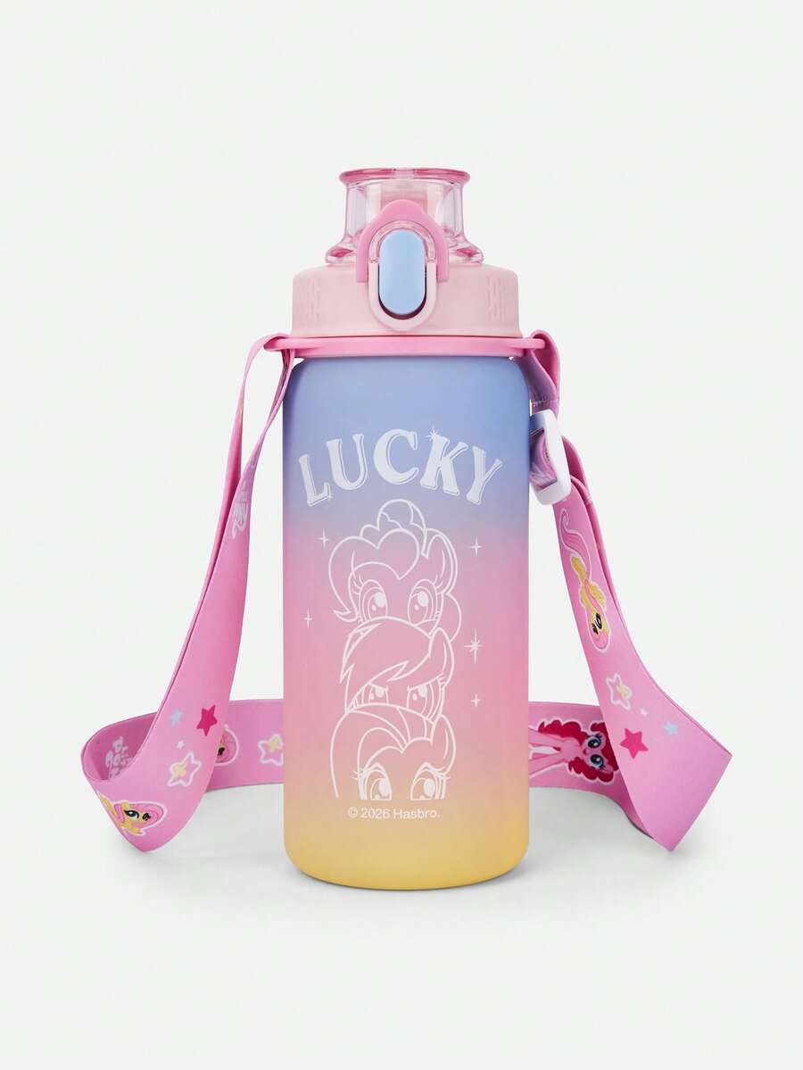 Balabala 2026 Botella de agua portátil y ligera de My Little Pony, con lindo diseño de dibujos animados, fácil de llevar - rosa - Ver 1