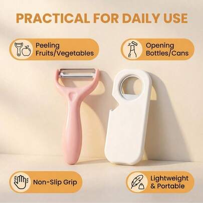 مجموعة أدوات فتاحة علب من الفولاذ المقاوم للصدأ 3 في 1، أدوات مطبخ مانعة للانزلاق لفتح العلب والزجاجات وتقشير