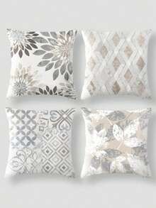4Pcs Boho Style Decorative Throw Pillow Covers Set In White And Grey - High-End Linen Cushion Cases For Sofa, Bed, Car, And Home Decor - No Insert Included - Bohemia - View 9