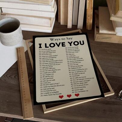 Tranh in trên vải bố, nghệ thuật hiện đại, chủ đề "Những cách nói anh yêu em", trang trí ngày Valentine, tranh lãng mạn trên vải bố, món quà lý tưởng cho phòng ngủ, phòng khách, hành lang, tranh treo tường, trang trí mùa thu, trang trí phòng, không khung.