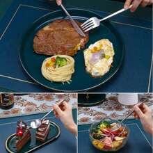Juego de Cubiertos de Acero Inoxidable 40 Piezas Cuchara Cuchillo Ideal para Reuniones Familiares y Uso Diario Aptos para Lavavajillas - Plateado - Ver 6