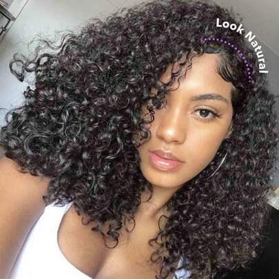 Tóc giả nửa đầu 3 trong 1 bằng tóc thật, tóc giả nửa đầu xoăn gợn sóng, tóc giả có dây rút cài đầu dành cho nữ, tóc giả xoăn, 16 inch màu đen tự nhiên, mật độ 180%, tóc giả nửa đầu xoăn gợn sóng bằng tóc thật có dây rút, dễ dàng đội vào và sử dụng, không cần keo dán, tóc giả nửa đầu xoăn bằng tóc thật dành cho nữ, thân thiện với người mới bắt đầu, dễ dàng đội vào và sử dụng, kiểu tóc nhanh, tóc giả trông tự nhiên, hòa quyện liền mạch, kết cấu chân thực, tóc giả ngắn kiểu bob (8 10 12 14 16 inch #1B #1B30)