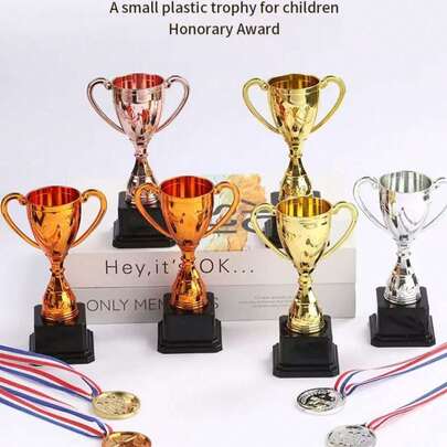 Cúp kim loại, thích hợp để làm cúp trao giải tùy chỉnh, quà lưu niệm, sự kiện thể thao, giải vô địch, huy chương, hội thao học sinh.