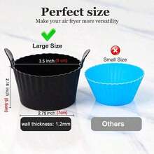 2/4pcs Reusable Silicone Air Fryer Liners, Baking Cups, Cake & Tart Molds, Heat-Resistant Kitchen Baking Supplies - Multicolor - View 7