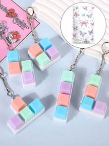 1/2/3/5pcs Stress Relief Keyboard Key Chain, Comes With Gift Bag, Fidget Toy With Sound Effect, Party Favor Filler, Stress Relief Toy, Pressure Relief Toy, Finger Toy, Anti-Stress Toy, Keychain, Finger Keychain, Finger Keyring, Ideal Gift For Birthday, Halloween, Christmas, Party Favor, Halloween Decor, Suitable For ADHD, Christmas Stocking Stuffer - Multicolor - View 20