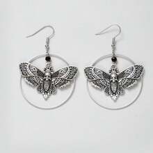 Bông tai hình đầu lâu bướm kiểu Gothic, mặt dây chuyền unisex, trang sức phong cách punk cổ điển, thiết kế thời trang mới. - 1 - Xem 1
