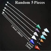 3pcs/5pcs/10pcs Mixed Natural Crystal Hexagon Pendant: Assorted Gemstones Including Quartz, Agate, Amethyst, Tiger Eye, Suitable For DIY Jewelry Making - Pendant - View 13
