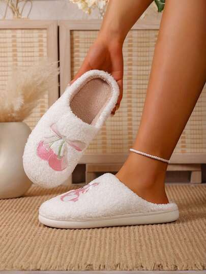 New Rabbit Plush Warm Slippers, Thick Non-Slip Sole, Suitable For Indoor And Outdoor Wear, Fit For Women And College Dorm Use In Autumn/Winter