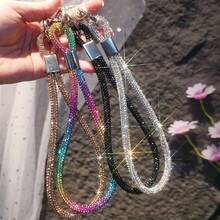 1-10pcs Luxury Crystal Rhinestone Phone Lanyard, Women's Style, High-End Crystal Chain, Short & Long Detachable Wrist Strap - Multicolor - View 5