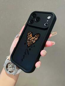 Ốp điện thoại chống rơi in hình trái tim và da báo, vỏ bảo vệ dày dặn chống trượt, tương thích với iPhone 17/17 Air/17 Pro/17 Pro Max/16/16 Pro Max/15/14/13/12/11, Galaxy S26/S26 Plus/S26 Ultra, S25/S24/S23, A55/A56/A54/A52 [Phiên bản quốc tế, không phải nội địa] - màu đen - Xem 5