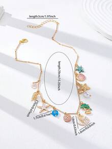 1 chiếc mặt dây chuyền hình sao biển chủ đề đại dương - Dây chuyền phong cách nghỉ mát mùa hè ở bãi biển - Trang sức phong cách biển dành cho nữ - Nhiều màu - Xem 3