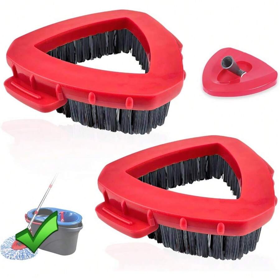 Hard Bristle Spin Scrub Brush Mop Head Replacement For 2 Tank Cleaning System Tile Shower Grout Brush With Mop Base 2 Pack - 1 - Xem 1