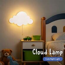 1pc Wall Lamp, Cloud Butterfly Star Lamp, Suitable For Bedroom Wall Cute Butterfly Decoration Wall Lamp With Zipper Warm White LED Wall Mounted Lamp, Suitable For Bedroom Headboard Porch(3*AAA Batteries Not Included) - White - View 6