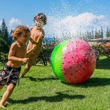 Giant Watermelon Inflatable Sprinkler Ball Large Backyard Water Sprayer Beach Ball Lawn Toy Connects To Garden Hose For Adults Summer Outdoor Fun - Watermelon Print - View 3