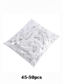 50/100个装超长一次性透明浴帽 - 适合头发浓密、编发和长发的女士，高弹力高品质发套，适合旅行、SPA、沙龙和居家使用，可完全包裹头发且富有弹性。 - 無色 - 查看 12