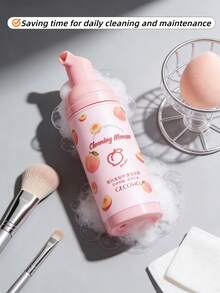 OEIEZ Peach Scented Makeup Sponge Cleansing Mousse, Deep Cleansing Makeup Sponge Cleanser, Gentle Brush Shampoo Suitable For Makeup Sponges And Puffs, Removes Waterproof Makeup, Cruelty-Free - Pink - View 6